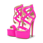 Load image into Gallery viewer, Platform Gladiator Cut Out Stilettos High Heels Sandals
