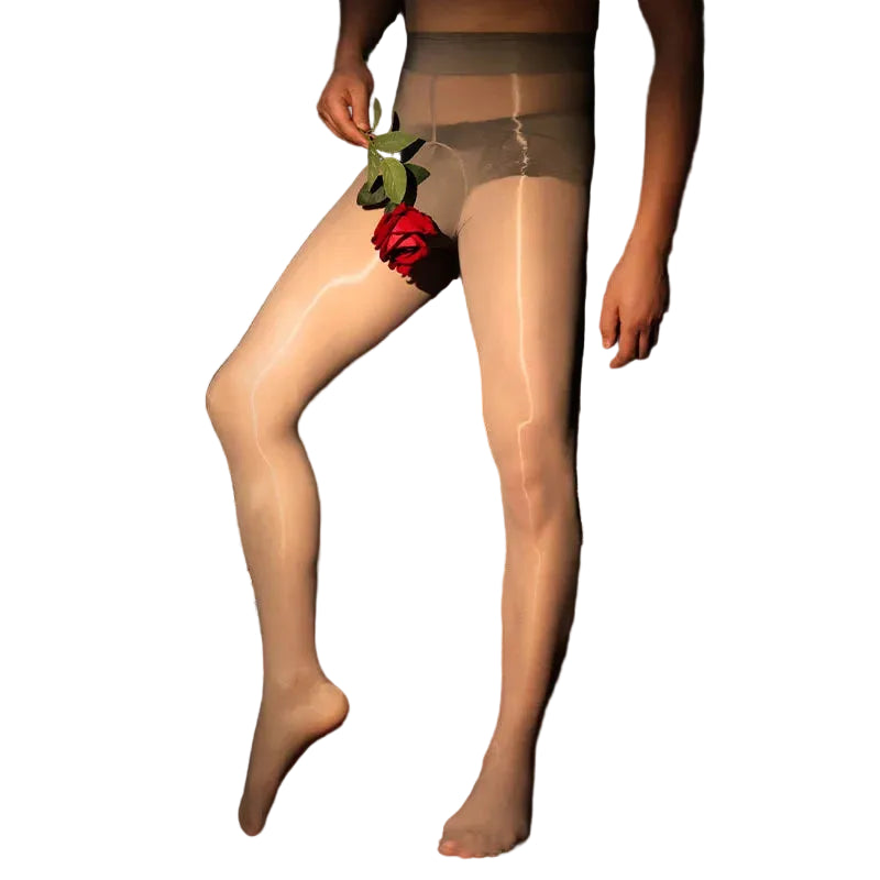 Men's Sheer Pantyhose | Ultra-Thin High-Waist Tights for Crossdressers & Femboys