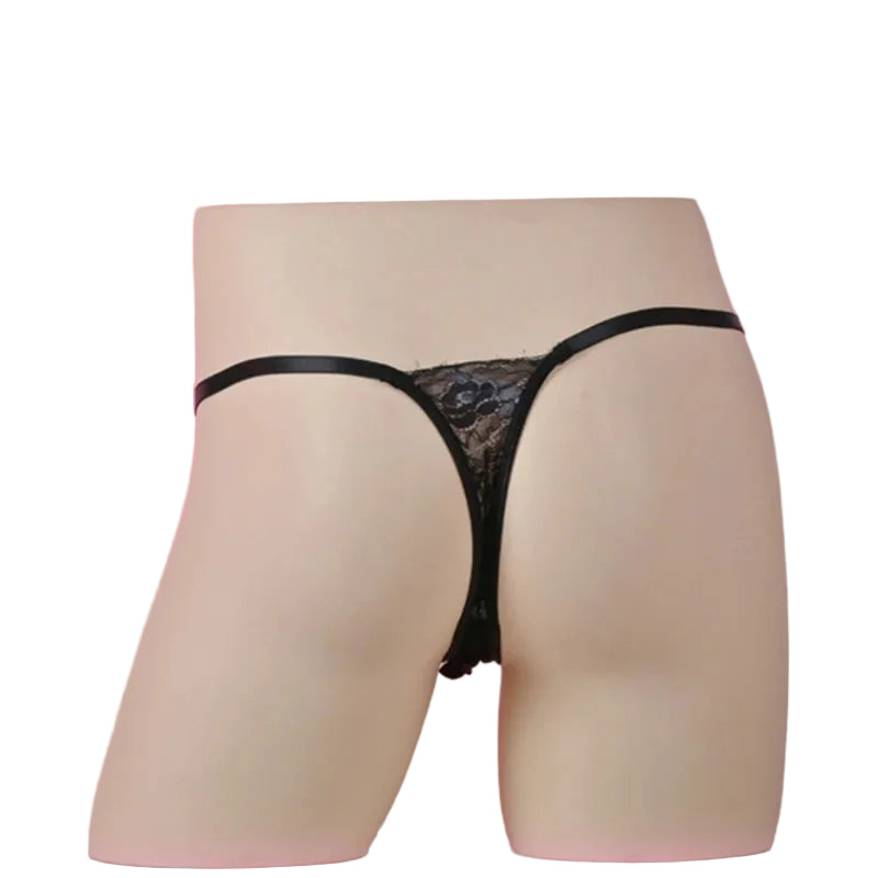"Sissy Rynlee" Lace Embroidery Sheer Mesh Bikini Briefs — Feminine Crossdress Lingerie Panties