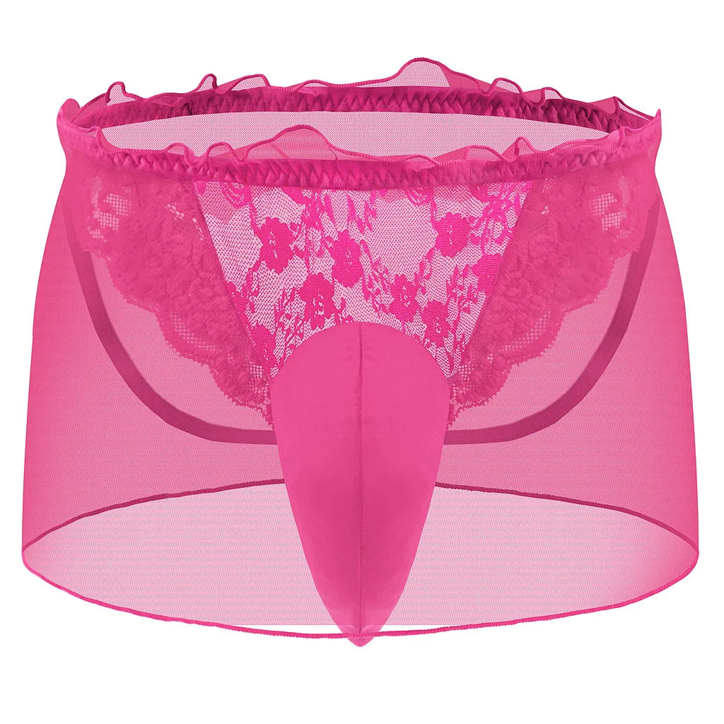 Sheer Lace Thong | Breathable See-Through Briefs for Feminine Expression