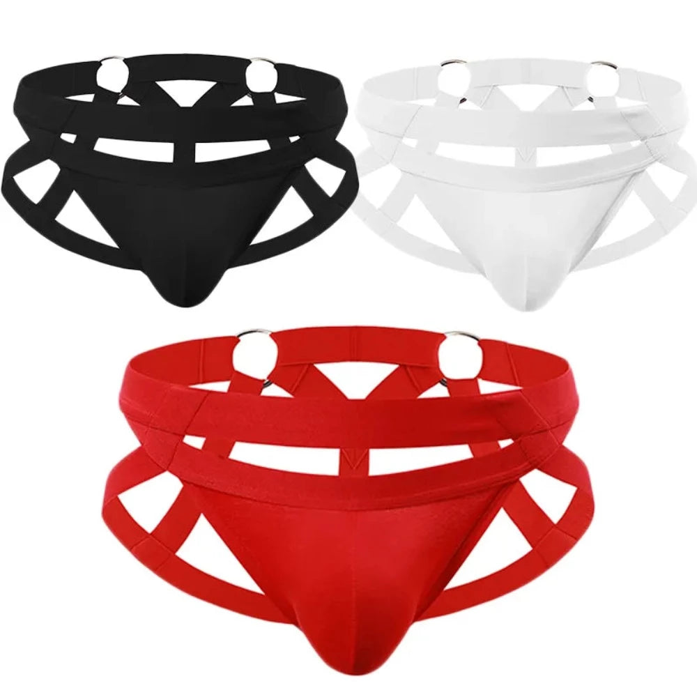 Elizabeth O-Ring Hollow-Out G-String — Sissy Bondage Jockstrap Thong