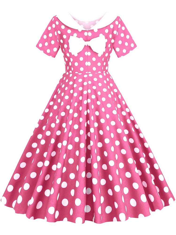 "Sissy Lylah" Vintage Polka Dot Midi Dress
