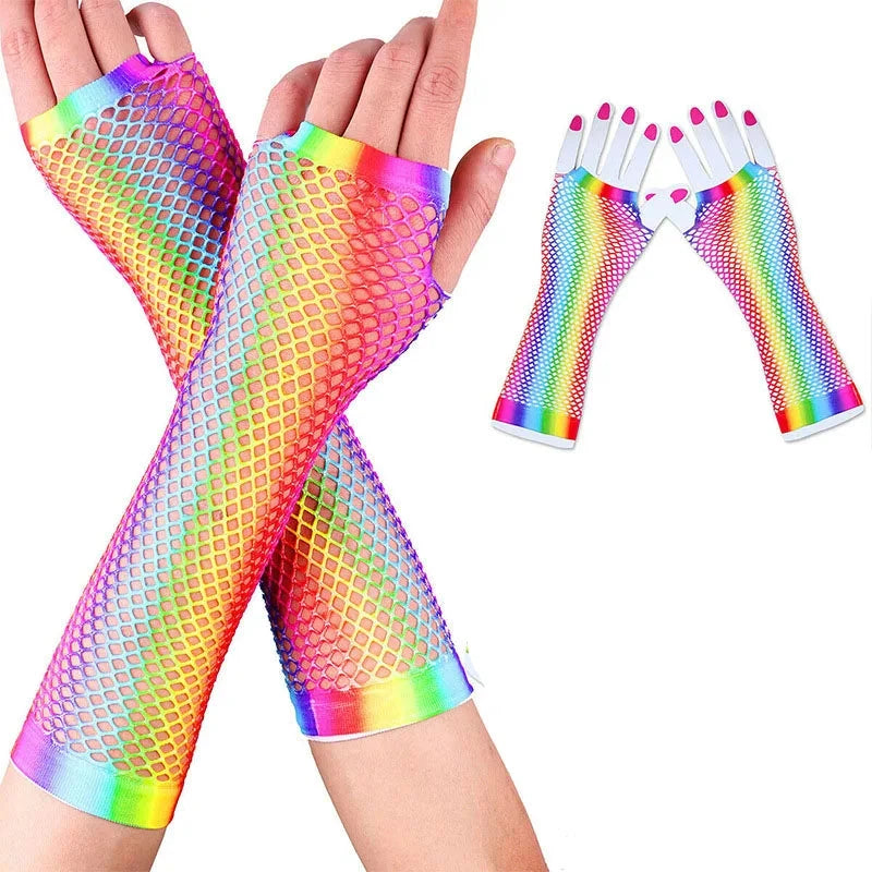 Rainbow LGBT Mesh Net  Mittens