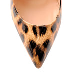 Load image into Gallery viewer, Leopard Pointed Toe Chunky Block Heel Pumps
