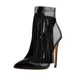 Load image into Gallery viewer, Fringe Pointed Toe Stiletto High Heels Ankle Pumps
