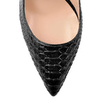 Load image into Gallery viewer, Slingback Pointed Toe Fish Scale Chunky Heel Pumps
