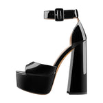 Load image into Gallery viewer, Platform Open Toe Ankle Strap Chunky Heel Sandals
