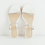 Load image into Gallery viewer, White Rhinestone Strap Lucite Clear Block Chunky Perspex High Heels Sandals
