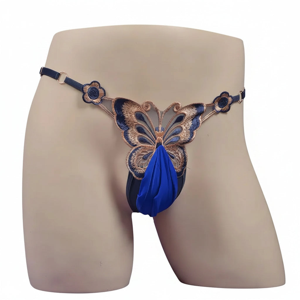 "Sissy Liora" Pouch Thong Panties | Men's MTF G-String with Adjustable Penis Sheath