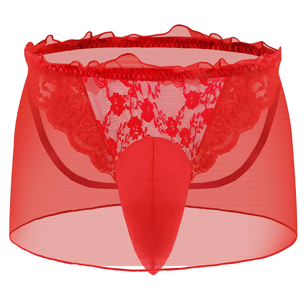 Sheer Lace Thong | Breathable See-Through Briefs for Feminine Expression