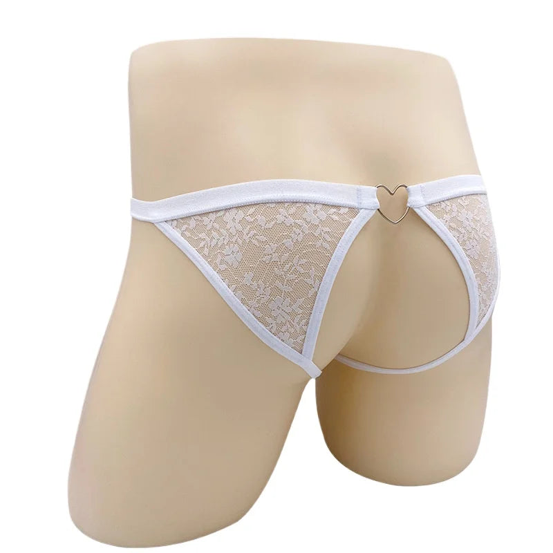 Lace Sissy Pouch Jockstrap — Femboy & Crossdresser Butt Cut-Out Lingerie