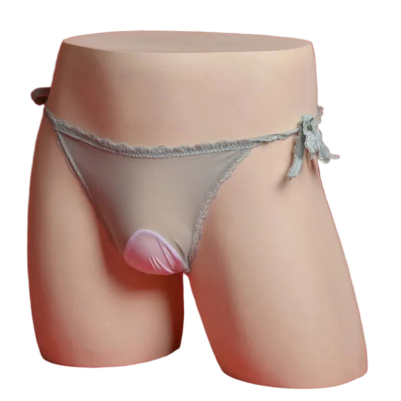 'Sissy Khalani' Sheer Lace Briefs — Shiny Pouch Underwear | Ultra-Thin Silky Lingerie