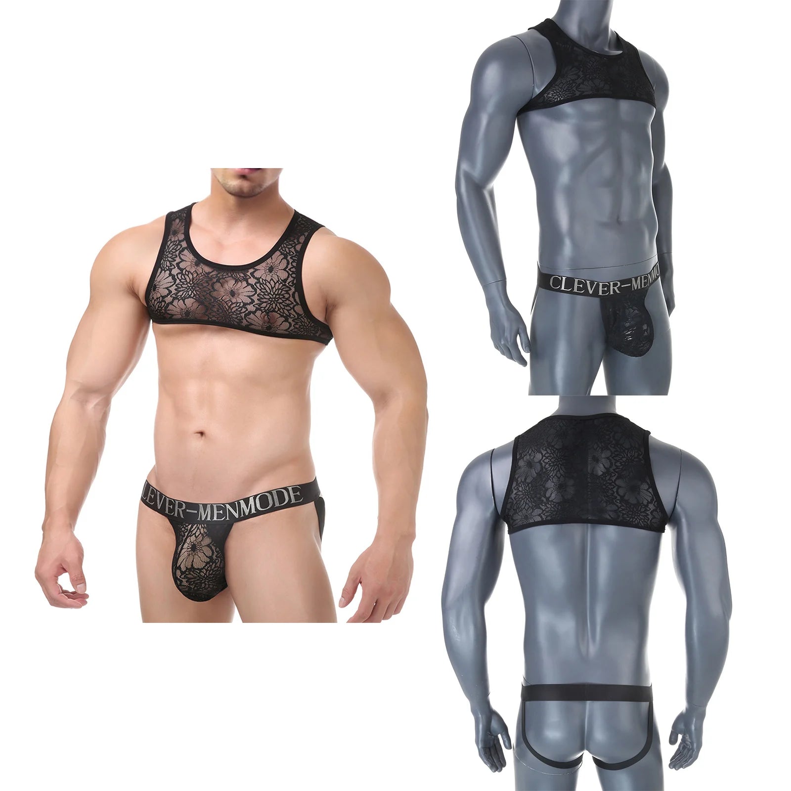 "Sissy Madelynn" Mens Sexy Floral Lace Lingerie Set