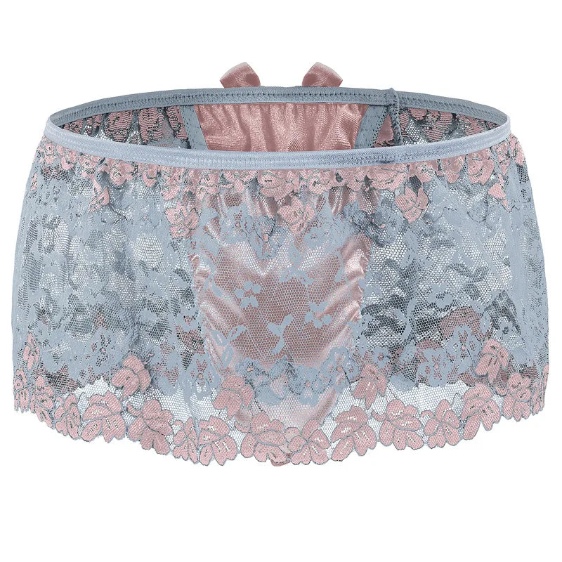 Sissy Floral Lace Skirted Thong | Men's Crossdressing Ruffle G-String Underwear – Feminize Me