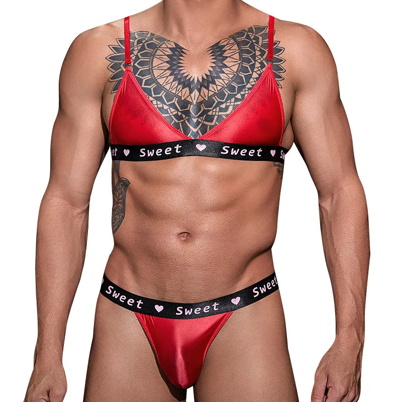 Sheer Tassel Lingerie Set – Sissy Feminization Bra & Brief