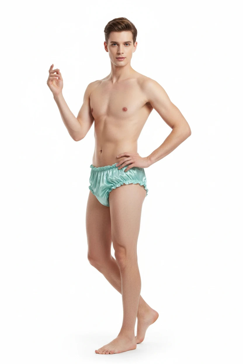 Glossy Satin Briefs for Sissies, Femboys & Feminine Fits