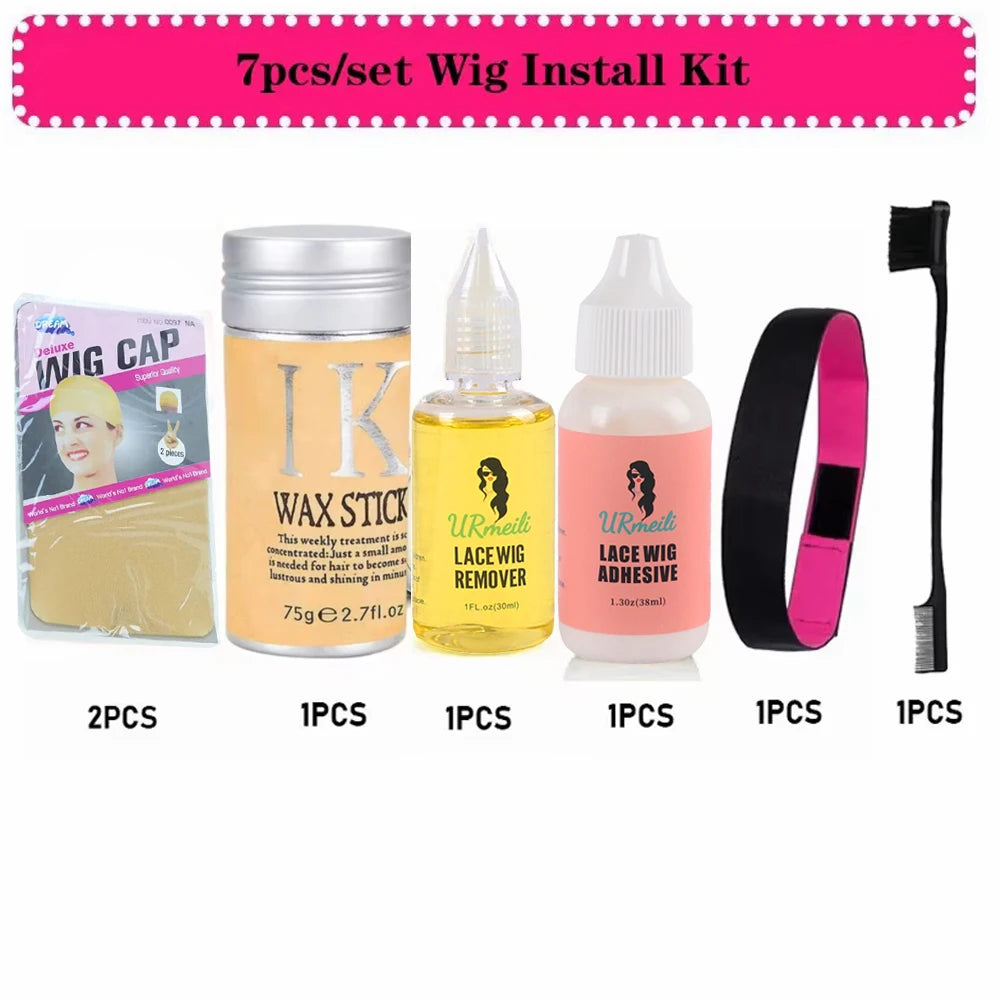 Waterproof Wig Lace Glue Set with Application Tools & Hair Wax Stick