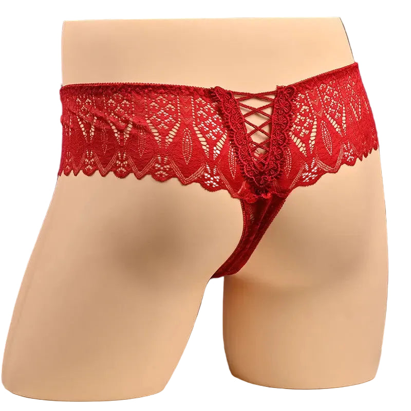 "Sissy Arabella" Lace Sissy Pouch Panties – See-Through Breathable Underwear