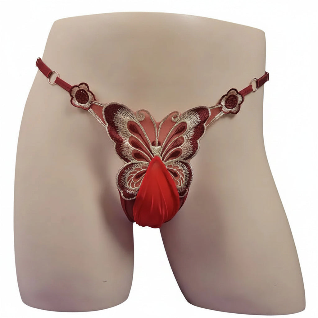 "Sissy Liora" Pouch Thong Panties | Men's MTF G-String with Adjustable Penis Sheath