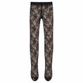 Black Vintage Floral Fishnet Tights
