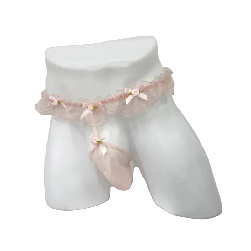 Pearl Massage Thong — Lace G-String for Femboys & Crossdressers