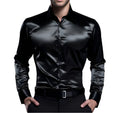 Satin Silk Dress Long Sleeve Shirt