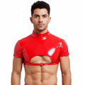 Patent Leather Cut Out Crop Top