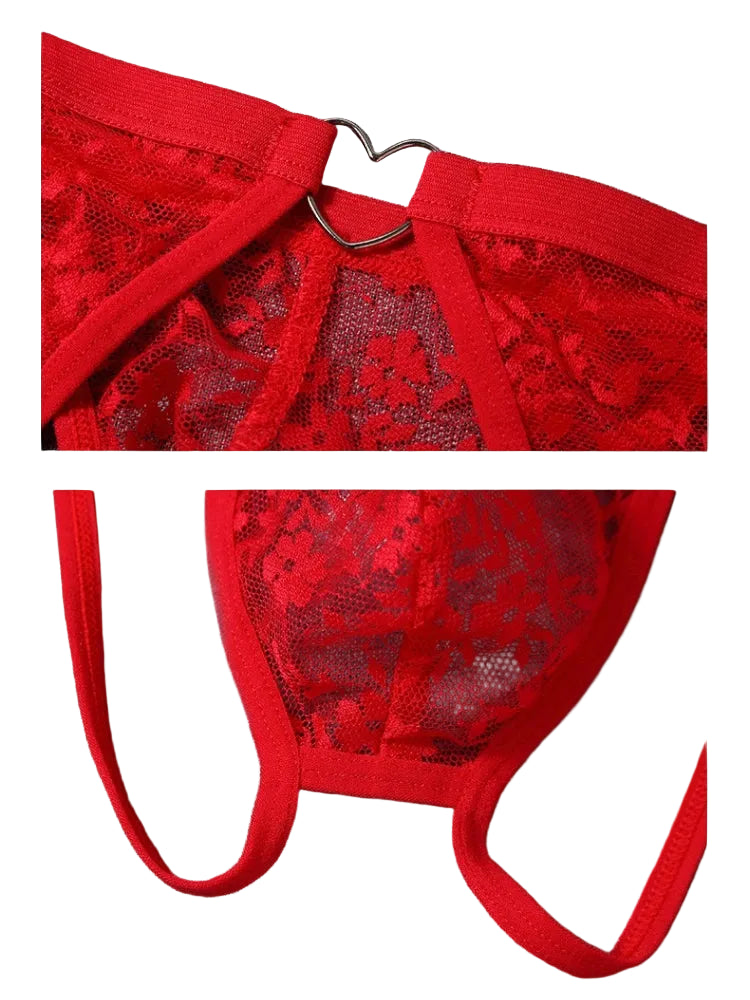 Lace Sissy Pouch Jockstrap — Femboy & Crossdresser Butt Cut-Out Lingerie