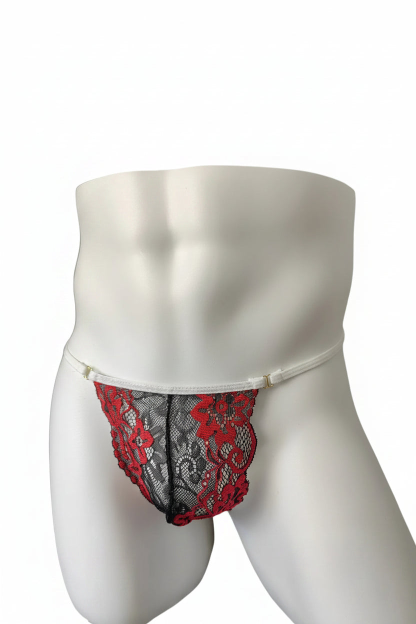 "Sissy Georgina" Men's Floral Lace G-String — Gay Pride Edition