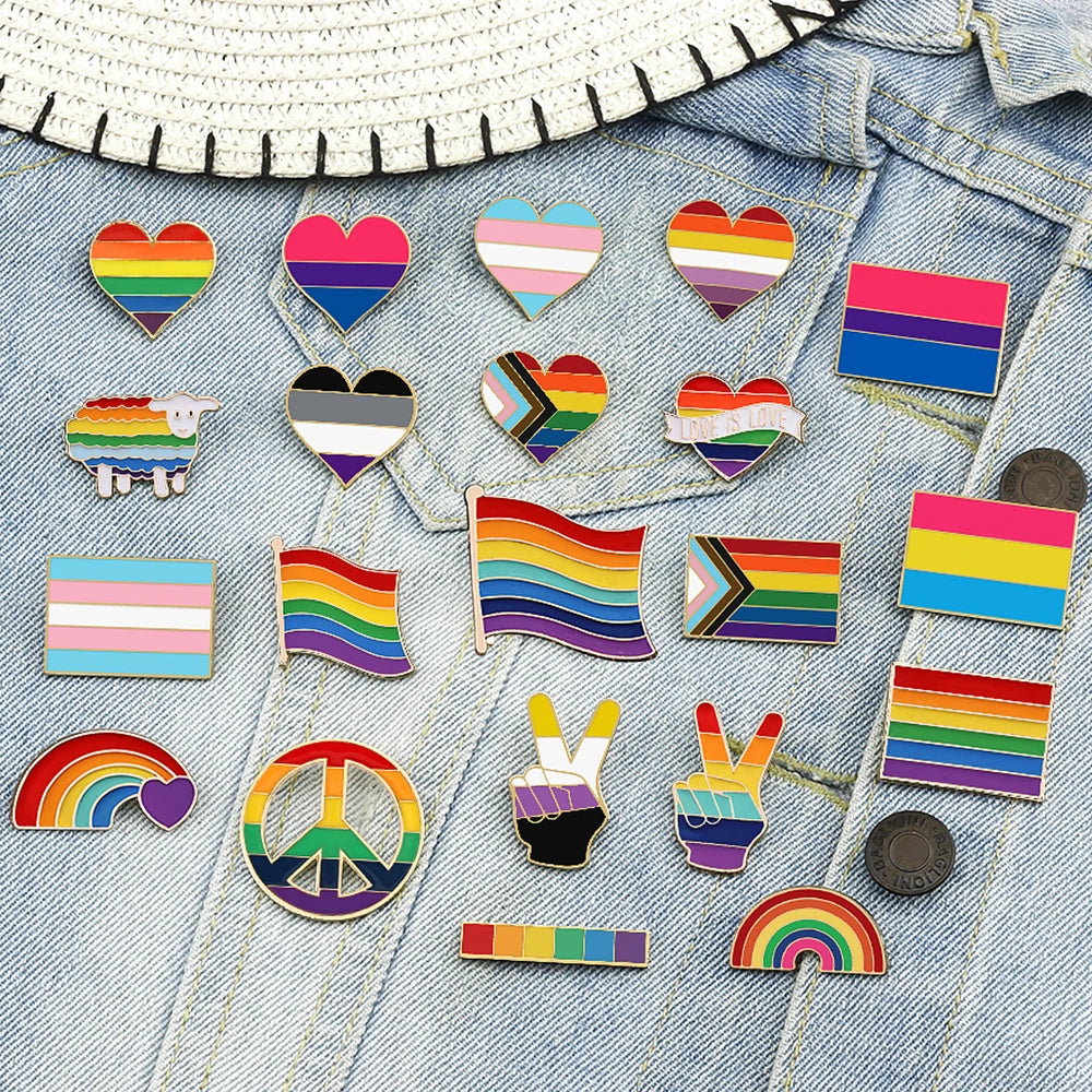 LGBTQ Enamel Pins Pride Lesbian, Gay, Rainbow Flag, Brooch, Pansexual ...