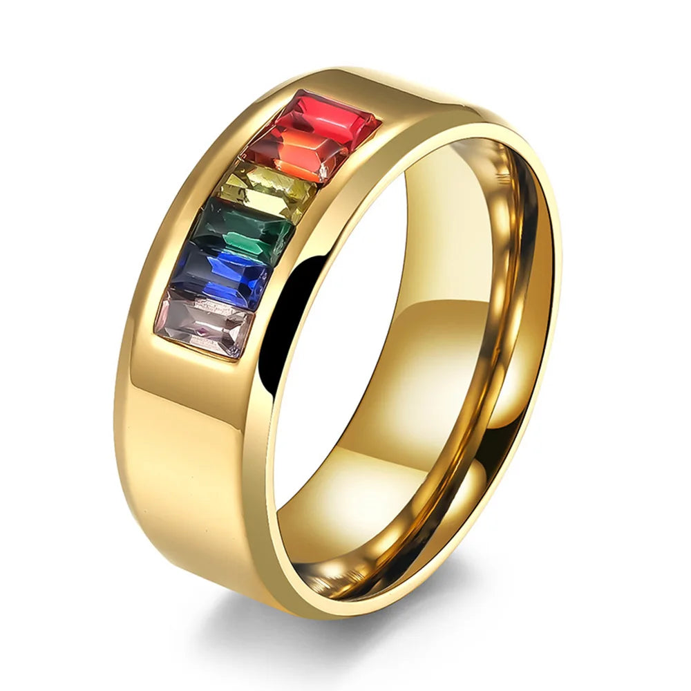 Rainbow Pride Stainless Steel Ring