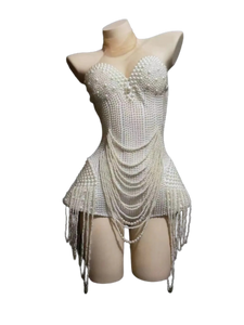 Aleena Beaded Pearls Bodysuit