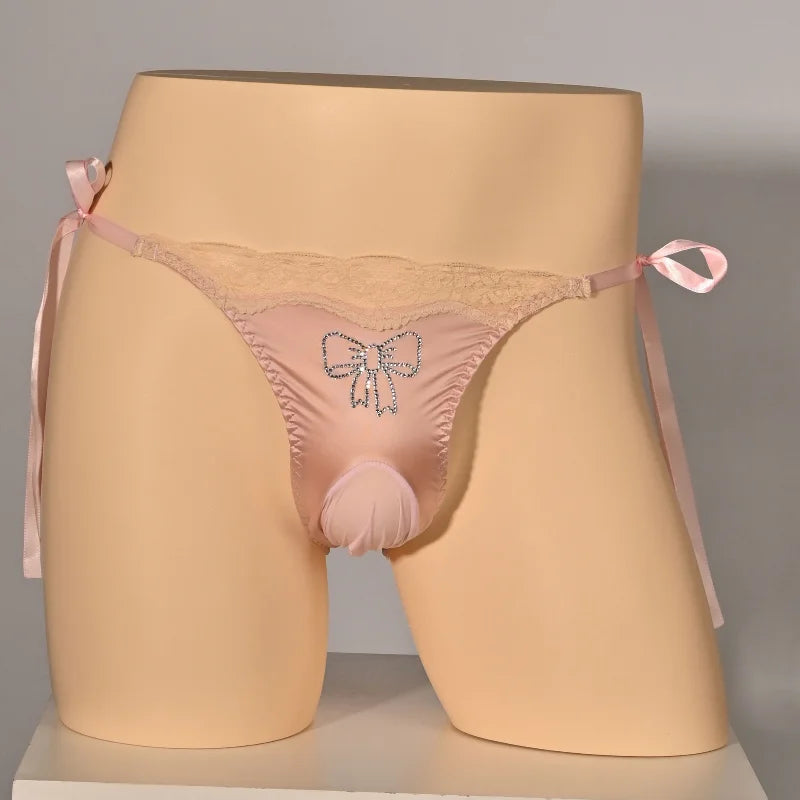 "Sissy Ashley"  Silk Satin Low Rise Shemale Panties