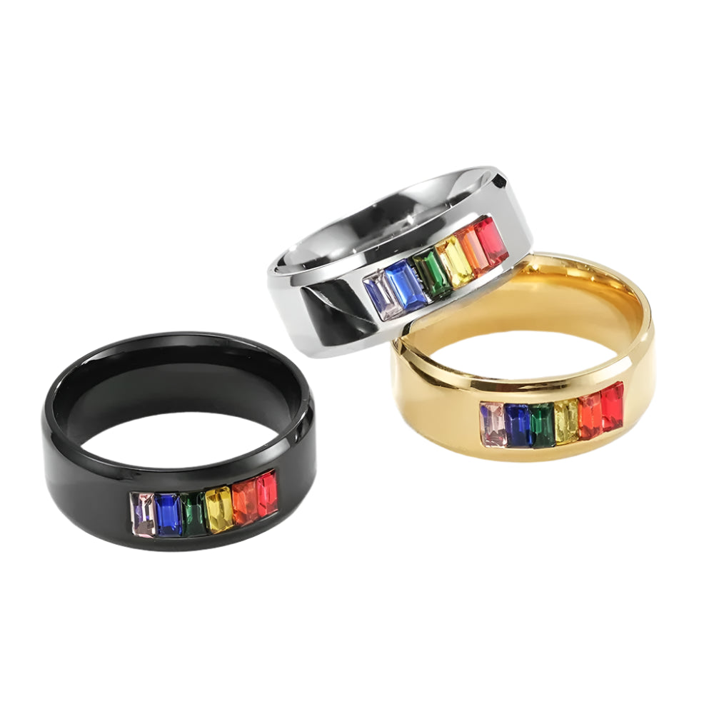 Rainbow Pride Stainless Steel Ring