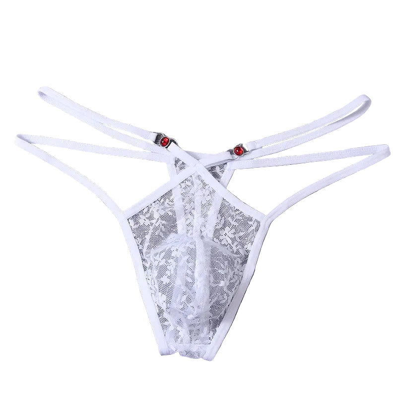 Sheer Lace Sissy Pouch Thong — Femboy & Crossdresser G-String Lingerie