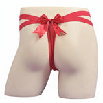 Load image into Gallery viewer, "Sissy Ailanny" Bow G-String Thong — Sheer Mesh Sissy Lingerie for Men
