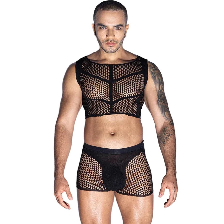 Fishnet Bodysuit & Pants Set – 2-Piece Sexy Lingerie Costume