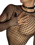 Mesh Long Sleeve Men Bodysuit