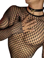 Load image into Gallery viewer, Mesh Long Sleeve Men Bodysuit
