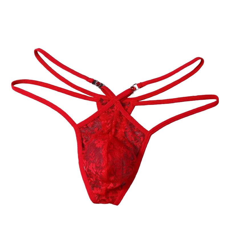 Sheer Lace Sissy Pouch Thong — Femboy & Crossdresser G-String Lingerie