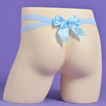Load image into Gallery viewer, "Sissy Ailanny" Bow G-String Thong — Sheer Mesh Sissy Lingerie for Men
