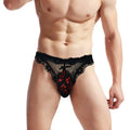Lace Print Sissy Thong — Men's Crossdress G-String Lingerie