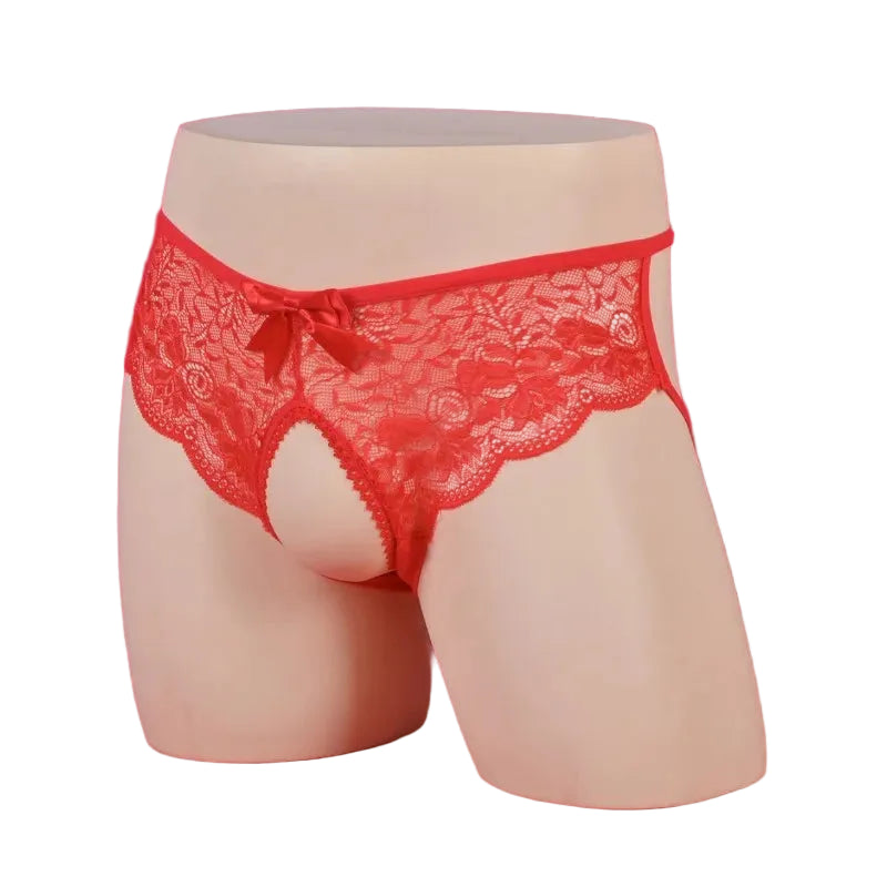 Sweet Allure Open-Crotch Floral Lace Panties