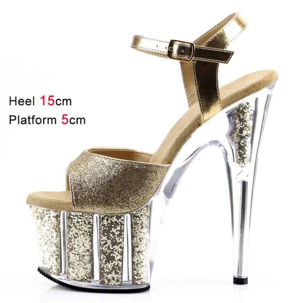Mikayla Crystal Heels Sandals