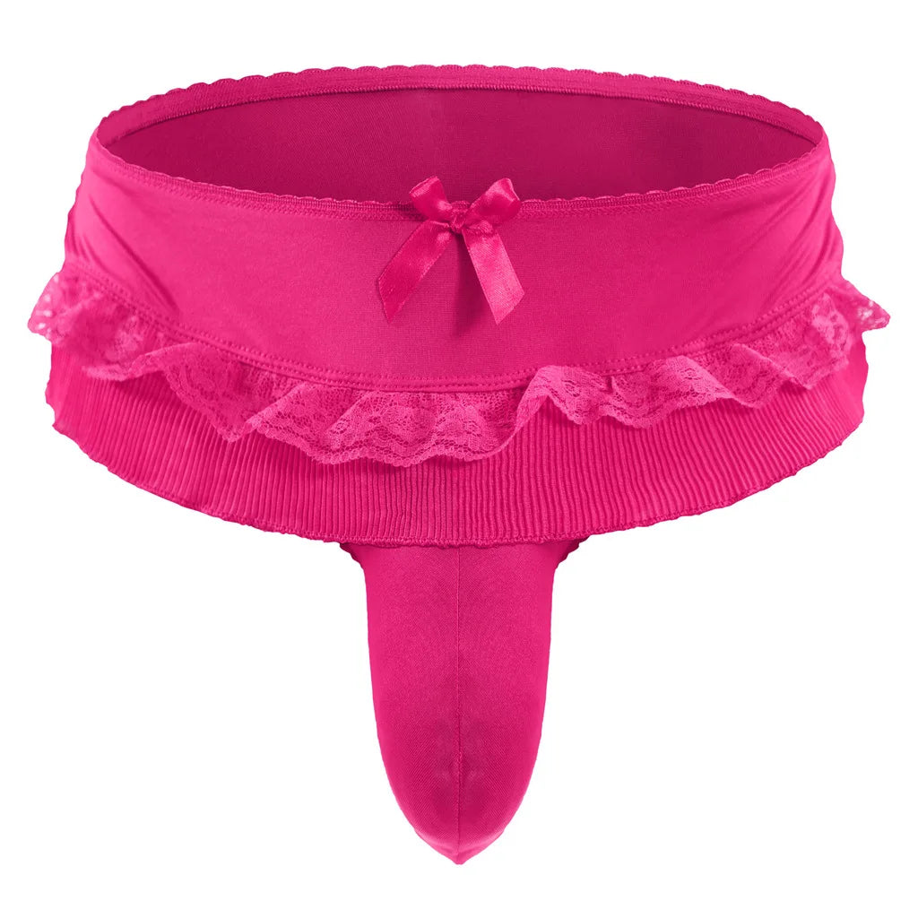 "Sissy Alara" Ruffle Skirted Thong Panties | Sissy Bowknot G-String Underwear