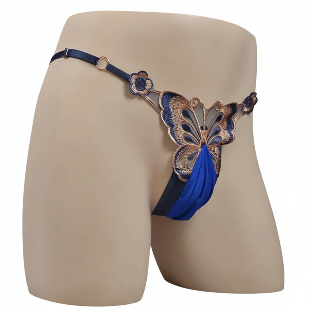 "Sissy Liora" Pouch Thong Panties | Men's MTF G-String with Adjustable Penis Sheath