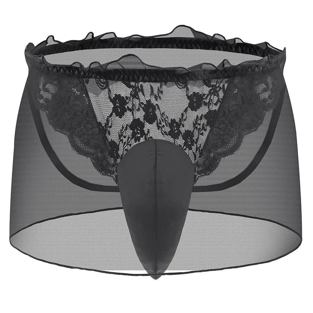 Sheer Lace Thong | Breathable See-Through Briefs for Feminine Expression