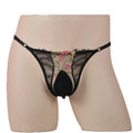 "Sissy Rynlee" Lace Embroidery Sheer Mesh Bikini Briefs — Feminine Crossdress Lingerie Panties