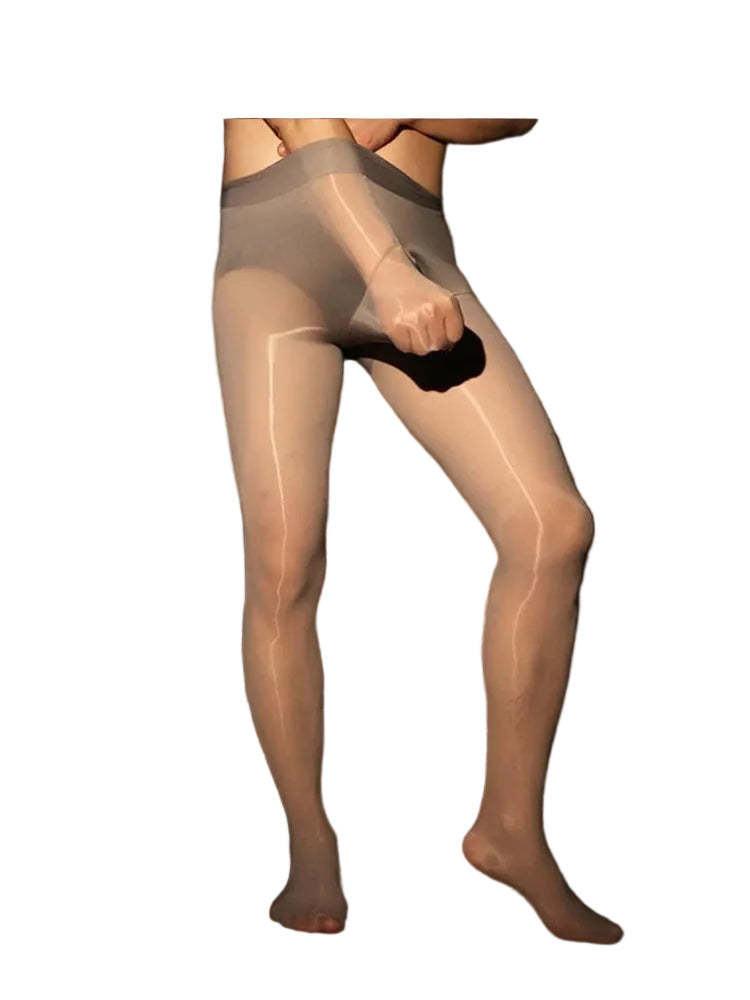 Men's Sheer Pantyhose | Ultra-Thin High-Waist Tights for Crossdressers & Femboys