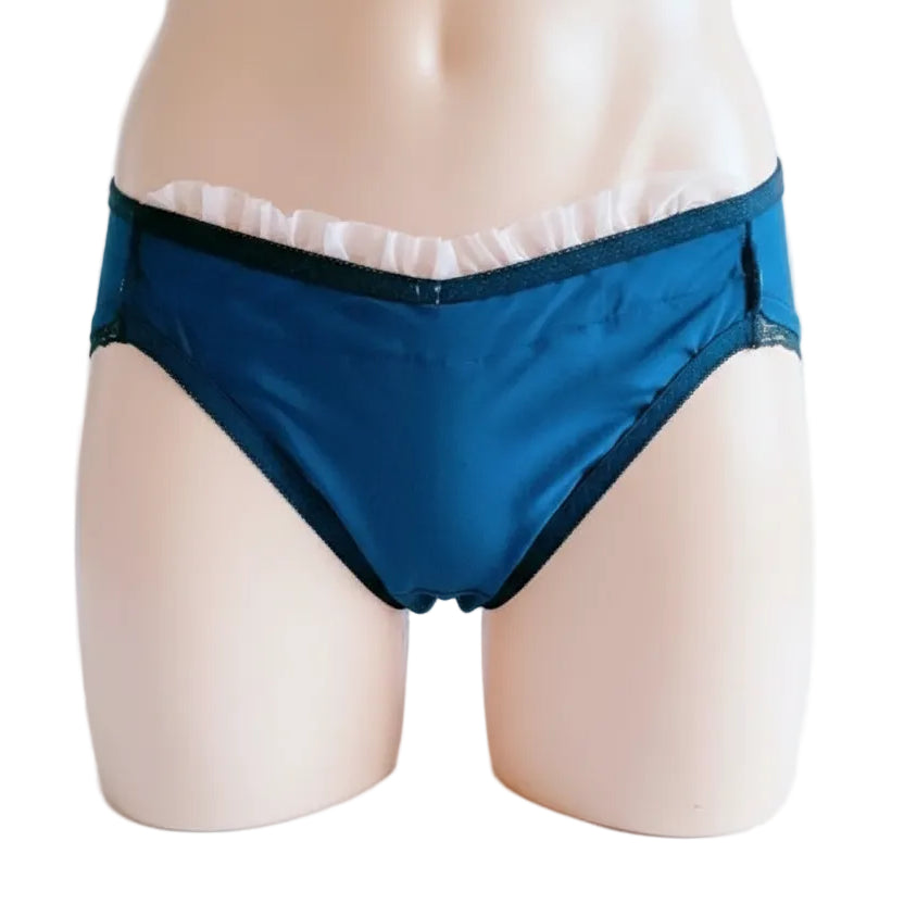 "Meilani" Ruffled Lace Sissy Briefs — Satin Knickers for Men